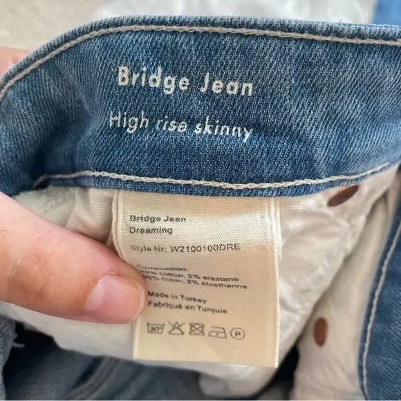 M.i.h. Jeans Bridge Denim High Rise Skinny Medium Wash Stretch Size 25 - Picture 5 of 5